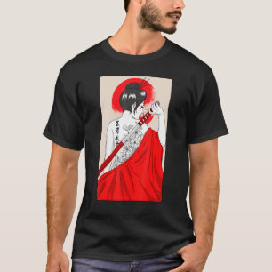 Geisha meisje katana zwaard en Tattoo van japans f T-shirt