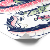 Geisha Meisje Met Draak En Katten 37006 Poster (Hoek)