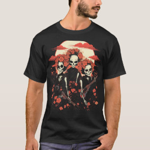 Geisha Meisjes Skelet Japans Gothic Esthetisch #75 T-shirt