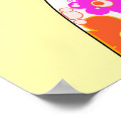 Geisha met bloemen Pop kunst Poster (Hoek)