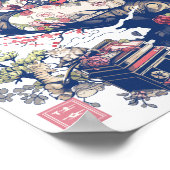 Geisha met draak en katten 37010 poster (Hoek)