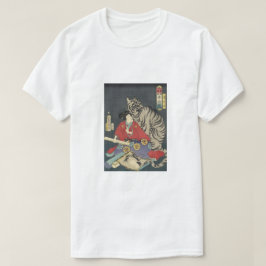 Geisha met haar witte tijger t-shirt
