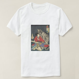 Geisha met haar witte tijger t-shirt