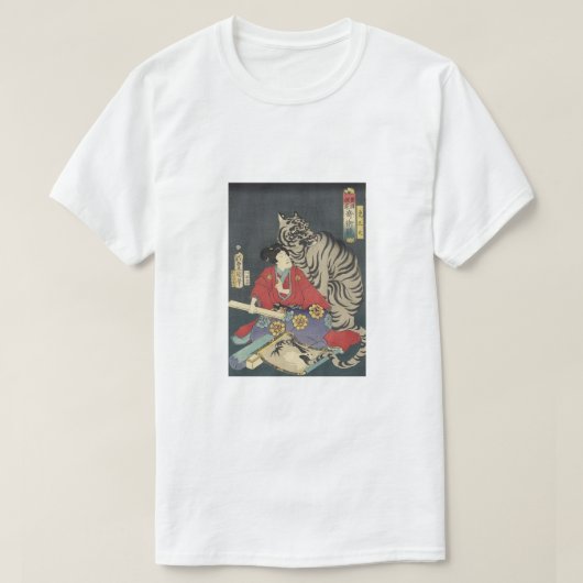 Geisha met haar witte tijger t-shirt (Design voorkant)