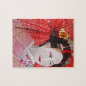 Geisha met het originele schilderij van Red Umbrel Legpuzzel (Horizontaal)
