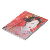 Geisha met het originele schilderij van Red Umbrel Notitieblok (Linkerzijde)