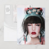 Geisha met Kissable Lips Briefkaart (Voorkant / Achterkant)
