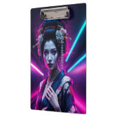 Geisha met Neon Background - Fridge Magnet Art Klembord (Links)