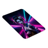 Geisha met Neon Background - Fridge Magnet Art Magneet (Rechterzijde)