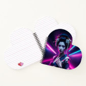 Geisha met Neon Background - Fridge Magnet Art Notitieboek (Binnen)