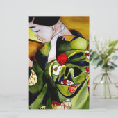 Geisha met olijfgroene kimono briefpapier (Staand voorkant)