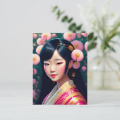Geisha met paardenbloemen, Postcrossing Briefkaart (Staand voorkant)