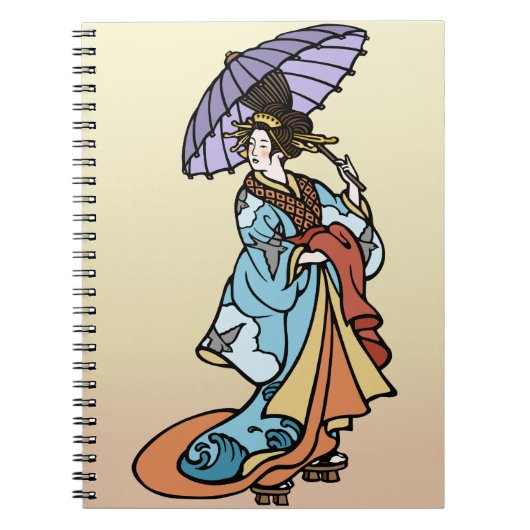 Geisha met Parasol Notitieboek (Voorkant)