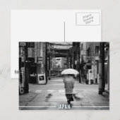 Geisha met Umbrella, Kyoto Streets Japan Briefkaart (Voorkant / Achterkant)