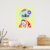 Geisha met Venetiaans masker Poster (Keuken)