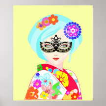 Geisha met Venetiaans masker