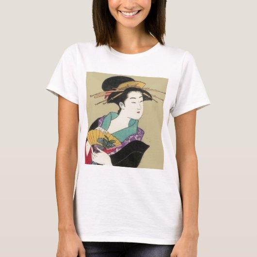 geisha met ventilator t-shirt (Voorkant)