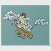 Geisha met wolken cadeaupapier (Vlak)
