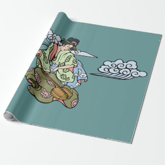 Geisha met wolken cadeaupapier