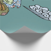 Geisha met wolken cadeaupapier (Hoek)