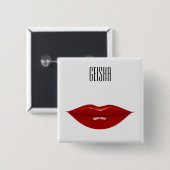 geisha mode accessoires vierkante button 5,1 cm (Voorkant /achterkant)