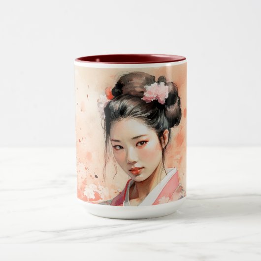 Geisha mok - Japans design haiku koffieochtend (Midden)