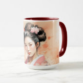 Geisha mok - Japans design haiku koffieochtend (Voorkant rechts)