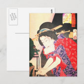 Geisha op de fontein Japans Woodblock Uklyo-e Briefkaart (Voorkant / Achterkant)