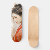 Geisha Oranje inkt Persoonlijk Skateboard (Voorkant)