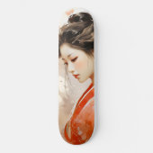 Geisha Oranje inkt Persoonlijk Skateboard (Voorkant)