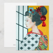 Geisha Original Art Flat Wenskaart (Voorkant / Achterkant)