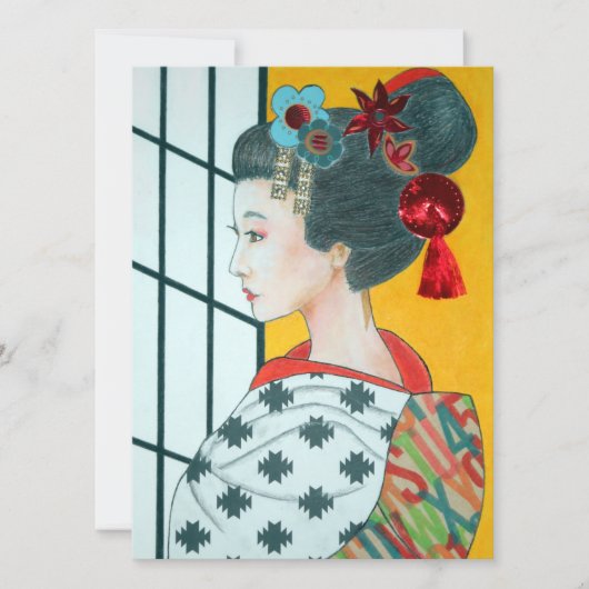 Geisha Original Art Flat Wenskaart (Voorkant)