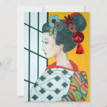 Geisha Original Art Flat Wenskaart