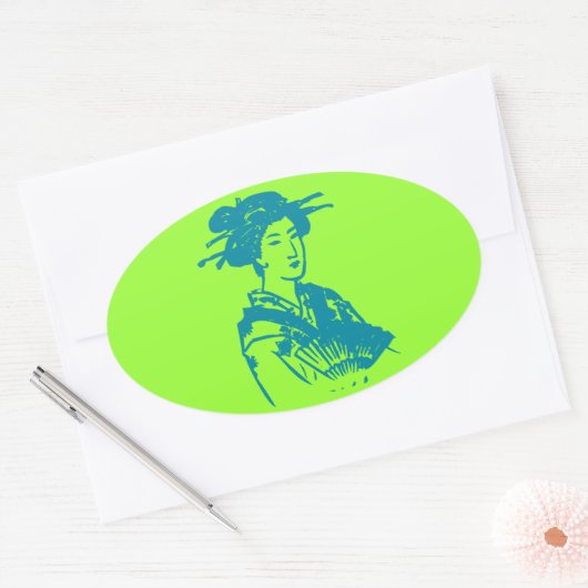Geisha Ovale Sticker (Envelop)