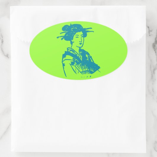 Geisha Ovale Sticker (Tas)