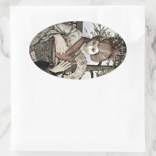  Geisha Ovale Sticker (Tas)