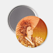 Geisha Parasol Imán Magneet (Voorkant / Achterkant)