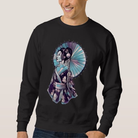 Geisha Parasol Leuk Tattoo Samurai Hand Dra Trui (Voorkant)