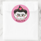 Geisha Poop Emoji Ronde Sticker (Tas)