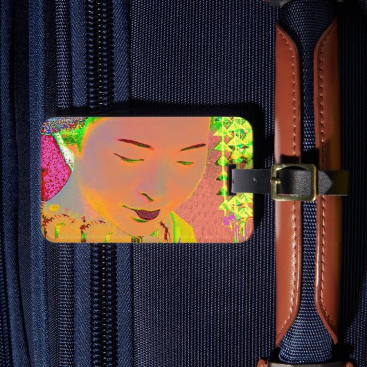 Geisha Pop Art Bagage Label (Voorkant Insitu 4)