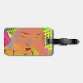 Geisha Pop Art Bagage Label (Achterkant horizontaal)