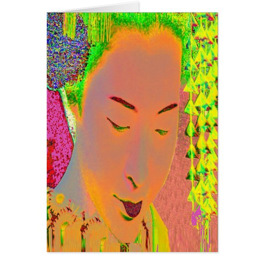 Geisha Pop Art Verjaardagskaart (Voorkant)