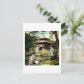 Geisha Posing at Kinkaku-ji Golden Temple Japan Briefkaart (Staand voorkant)