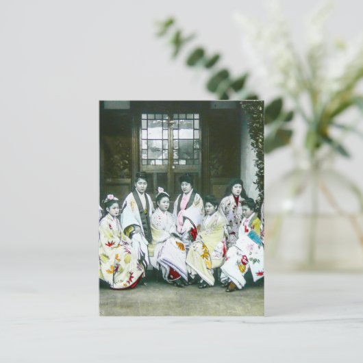 Geisha Posing door Brothel  Glass Slide Briefkaart (Staand voorkant)