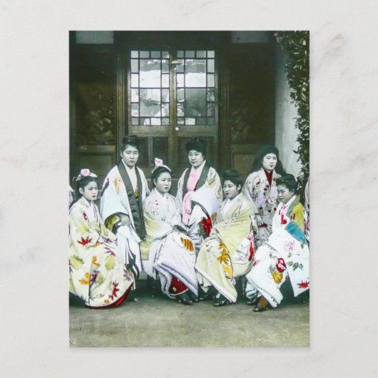 Geisha Posing door Brothel  Glass Slide Briefkaart (Voorkant)