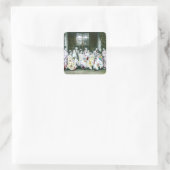 Geisha Posing door Brothel  Glass Slide Vierkante Sticker (Tas)