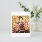  Geisha Posing in Cherry Blossom Briefkaart (Staand voorkant)