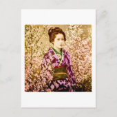  Geisha Posing in Cherry Blossom Briefkaart (Voorkant)