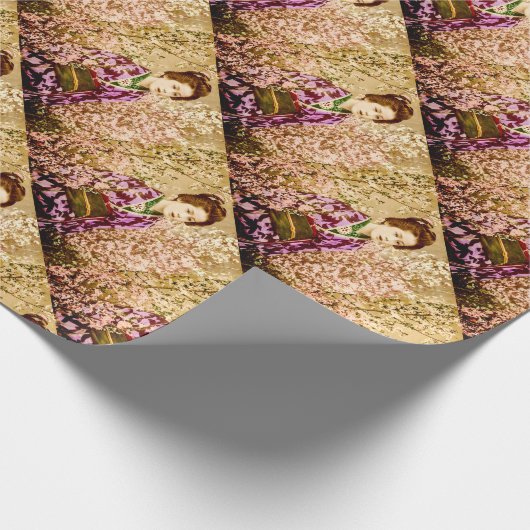  Geisha Posing in Cherry Blossom Cadeaupapier (Hoek)