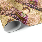 Geisha Posing in Cherry Blossom Cadeaupapier (Rol Hoek)